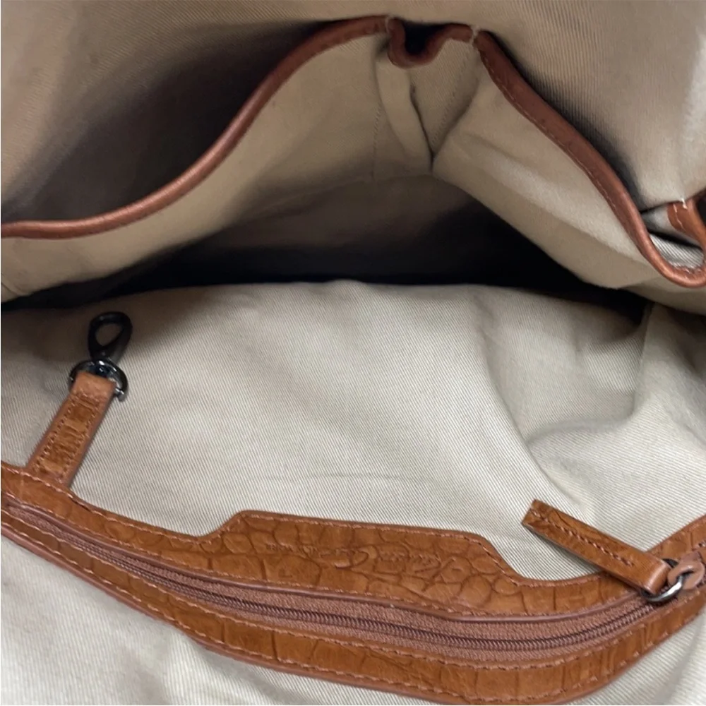 Kenneth Cole New York Brown Leather Messenger Bag Cognac